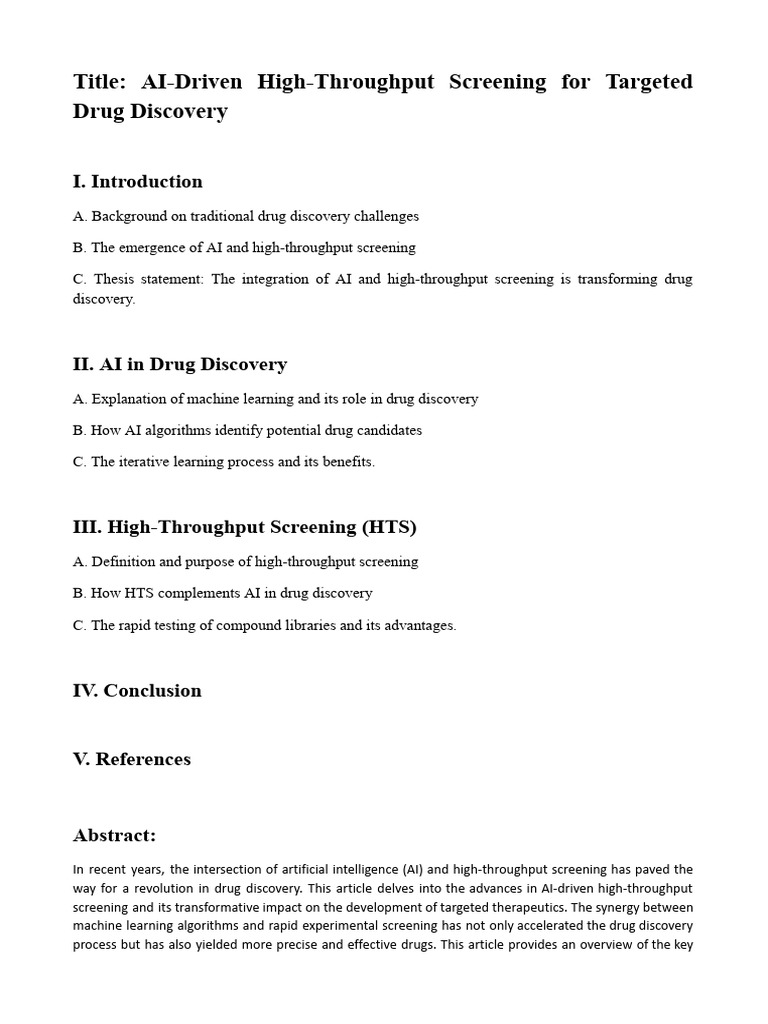 AI-Driven High-Throughput Screening for Targeted Drug Discovery | PDF ...