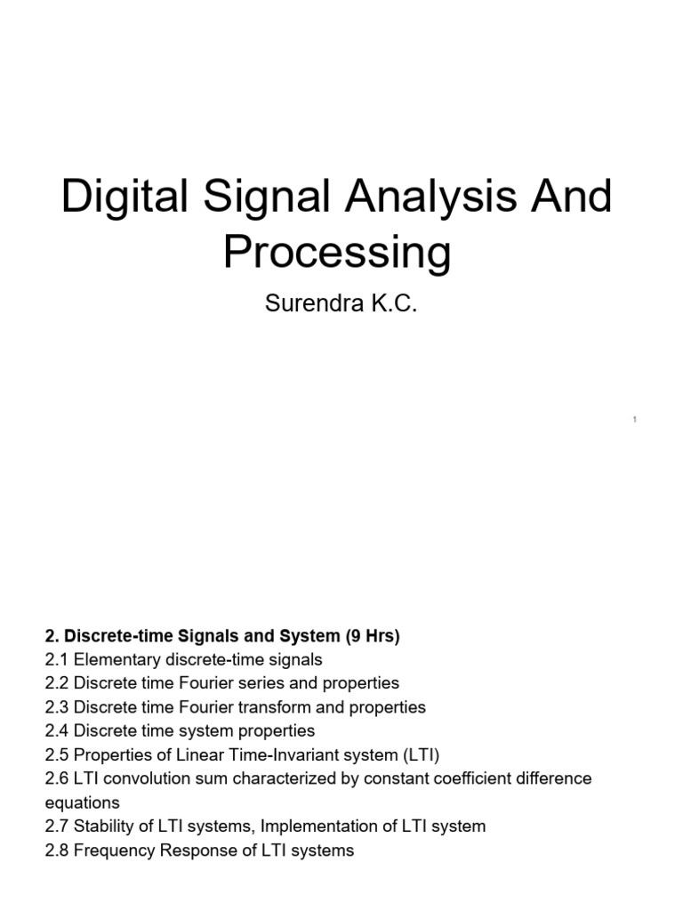Discrete-Time Signal Processing Basics | PDF | Spectral Density ...