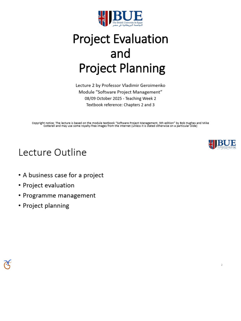 Lecture 2 - Project Evaluation and Project Planning | PDF | Risk ...