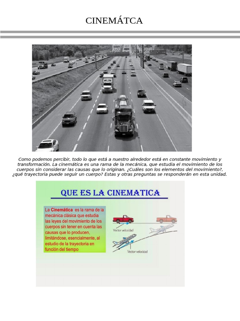 Introducción a la Cinemática y Movimiento | PDF | Trayectoria | Cinemática