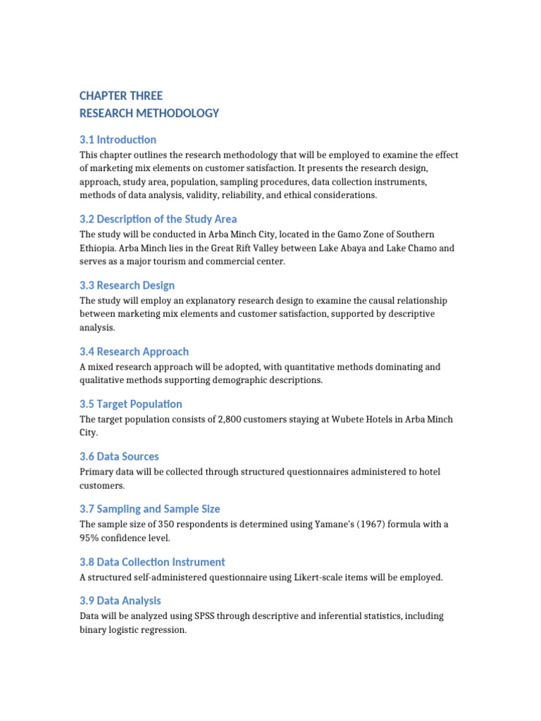 Research Methodology on Marketing Mix Impact | PDF