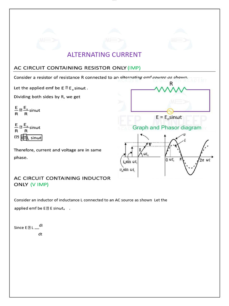 AC Circuit Analysis: Inductors & Capacitors | PDF | Inductance | Inductor