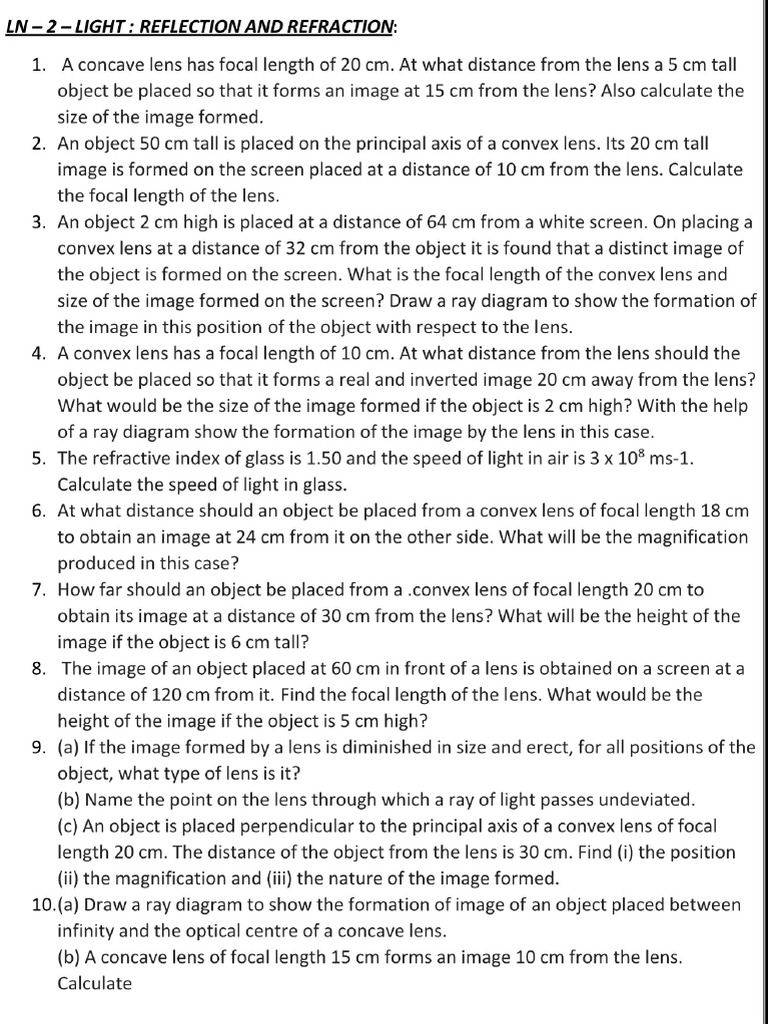 Light Numericals | PDF