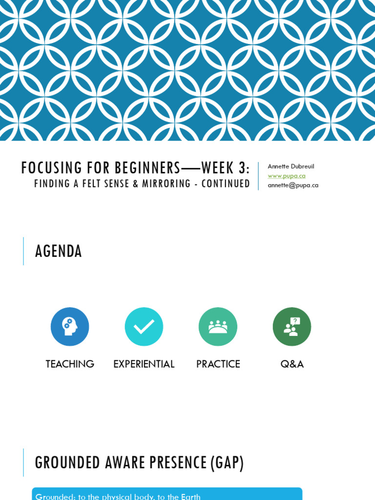 Focusing For Beginners - 8 Weeks - Week #3 - Felt Sense Polyvagal Model ...