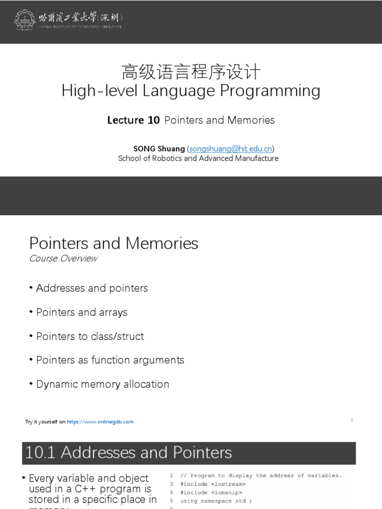 C++ Pointers and Memory Management | PDF | Pointer (Computer ...