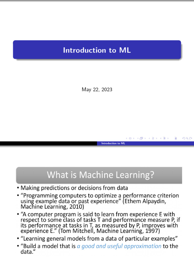 Introduction to Machine Learning Basics | PDF