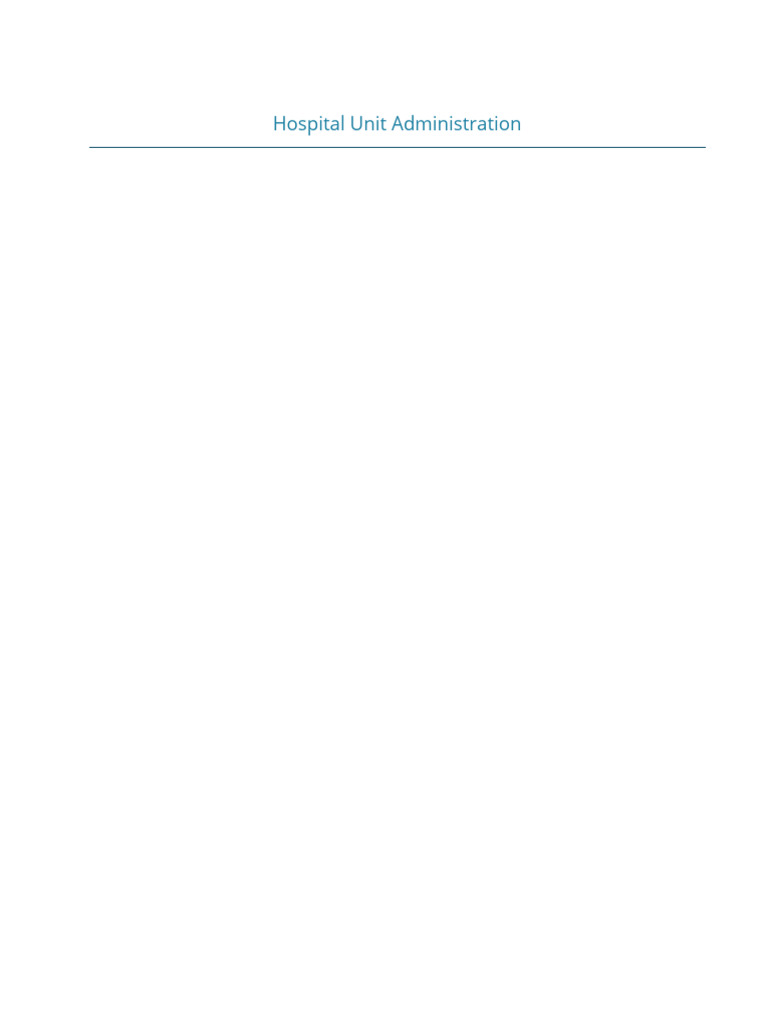 Hospital Unit Administration | PDF | Physician | Health Professional