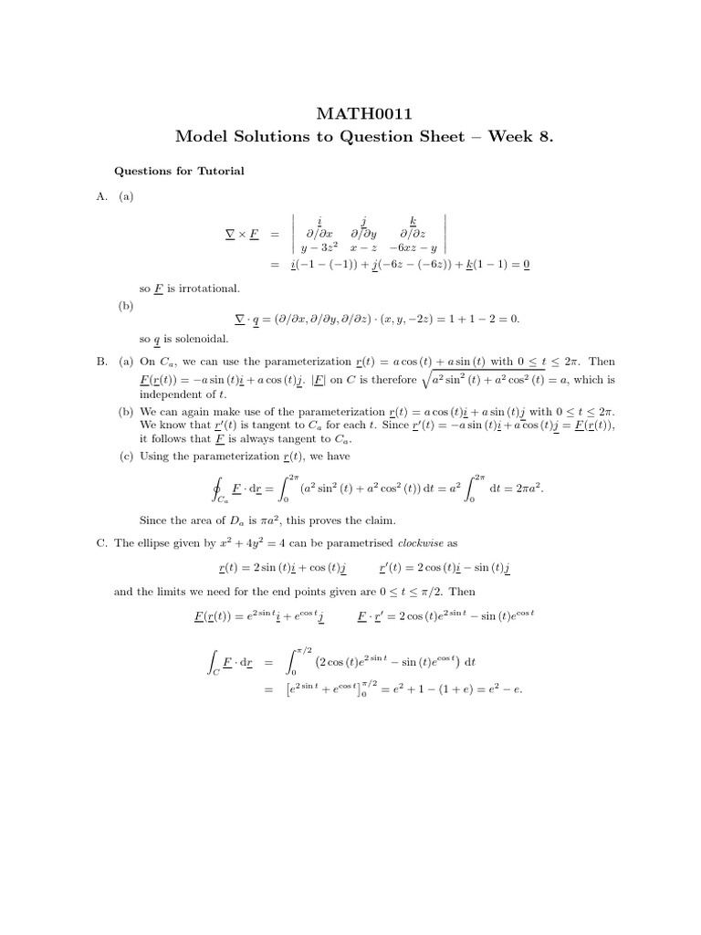 Week 8 Math Model Solutions | PDF | Mathematical Analysis ...