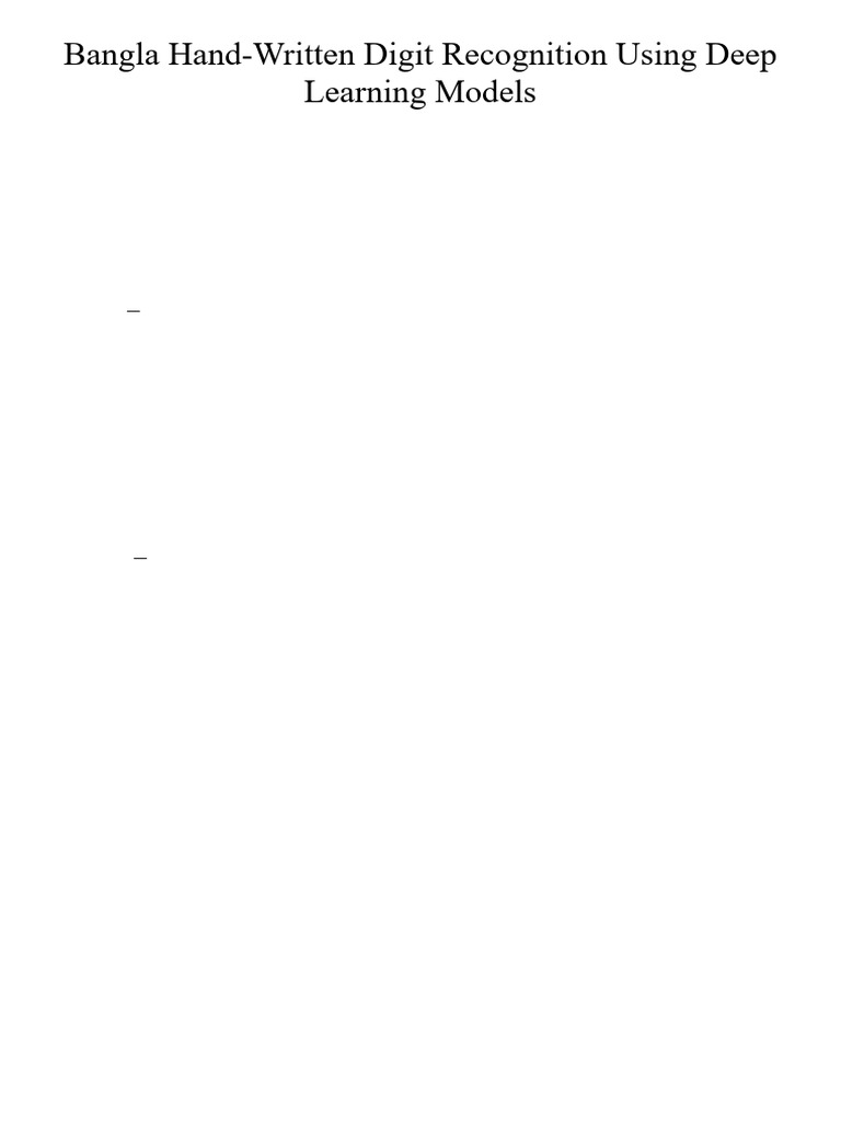 Bangla Handwritten Digit Recognition | PDF | Deep Learning | Machine ...