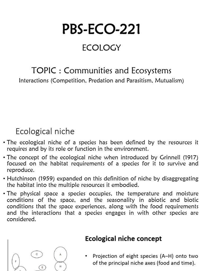 Ecological Niches and Species Interactions | PDF | Ecological Niche ...