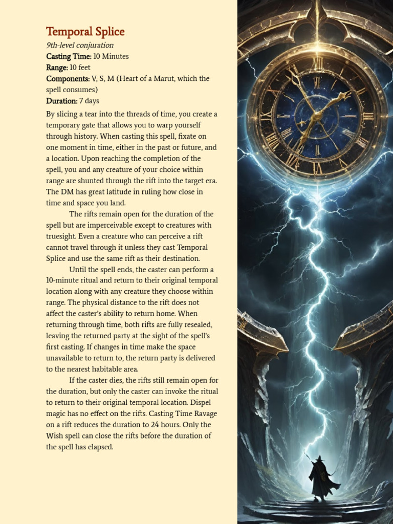 Temporal Splice Spell Guide | PDF