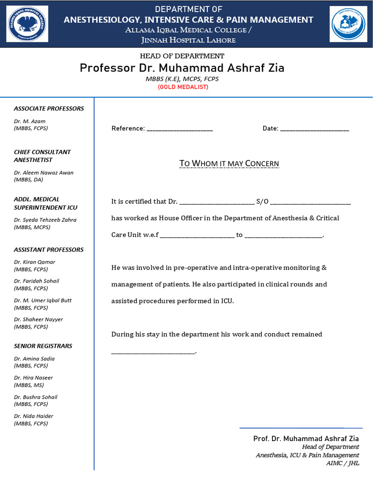 Anesthesia LoR - Male | PDF