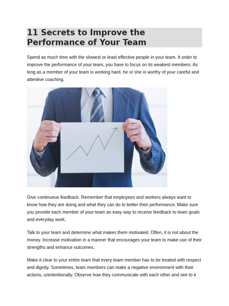 Boost Team Performance: 11 Key Strategies | PDF | Human Communication ...