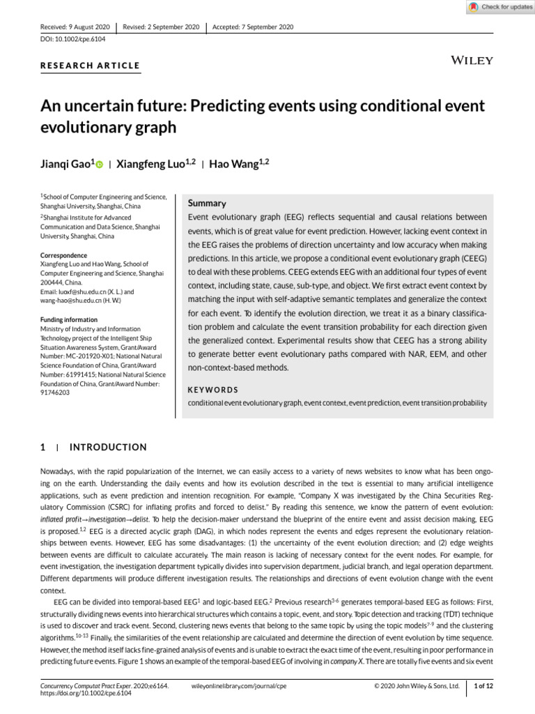Conditional Event Evolutionary Graphs | PDF | Statistical ...