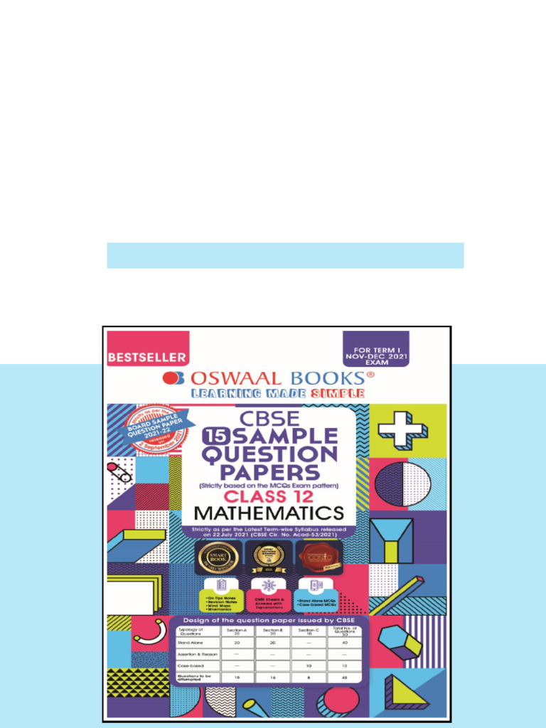 (Ebook) Oswaal CBSE Sample Question Paper Class 12 Mathematics Book ...