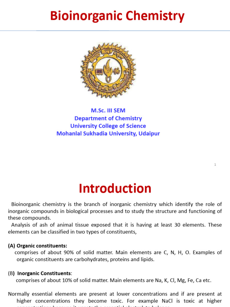 Bioinorganic Chemistry Overview | PDF | Photosynthesis | Cytochrome