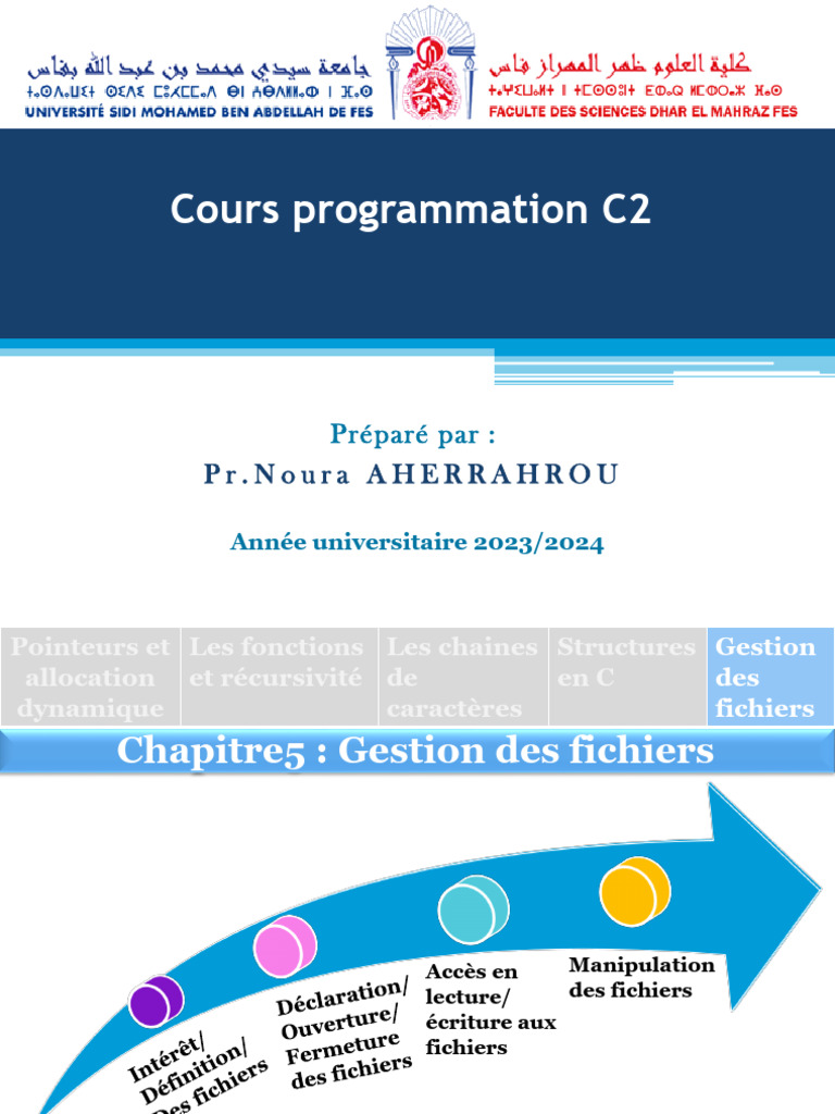 Gestion des fichiers en C : Guide complet | PDF | Pointeur ...