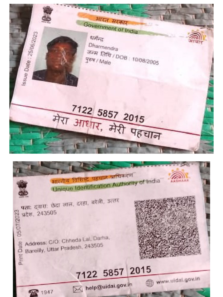 Dharmendra Kumar_Adhar Card | PDF