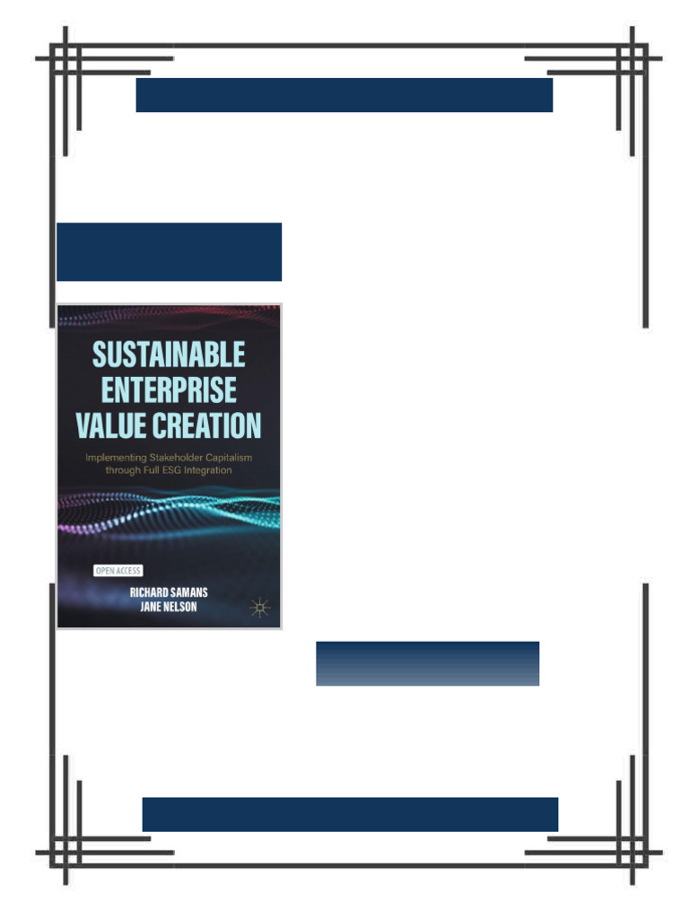 Sustainable Enterprise Value Creation Implementing Stakeholder ...