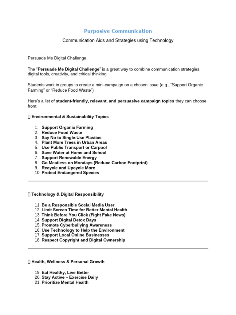 Communication Aids and Strategies Using Technology Mini Campaign ...