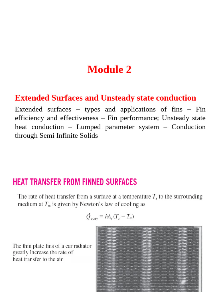 Unsteady Heat Conduction and Fin Analysis | PDF | Thermal Conduction ...