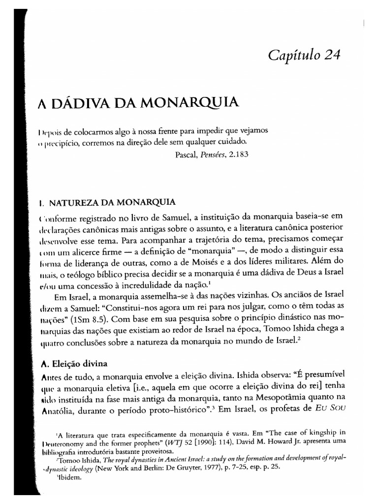 A Dádiva Da Monarquia - Bruce Waltke | PDF
