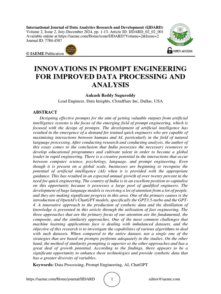 Innovations in Prompt Engineering For Im | PDF | Artificial ...