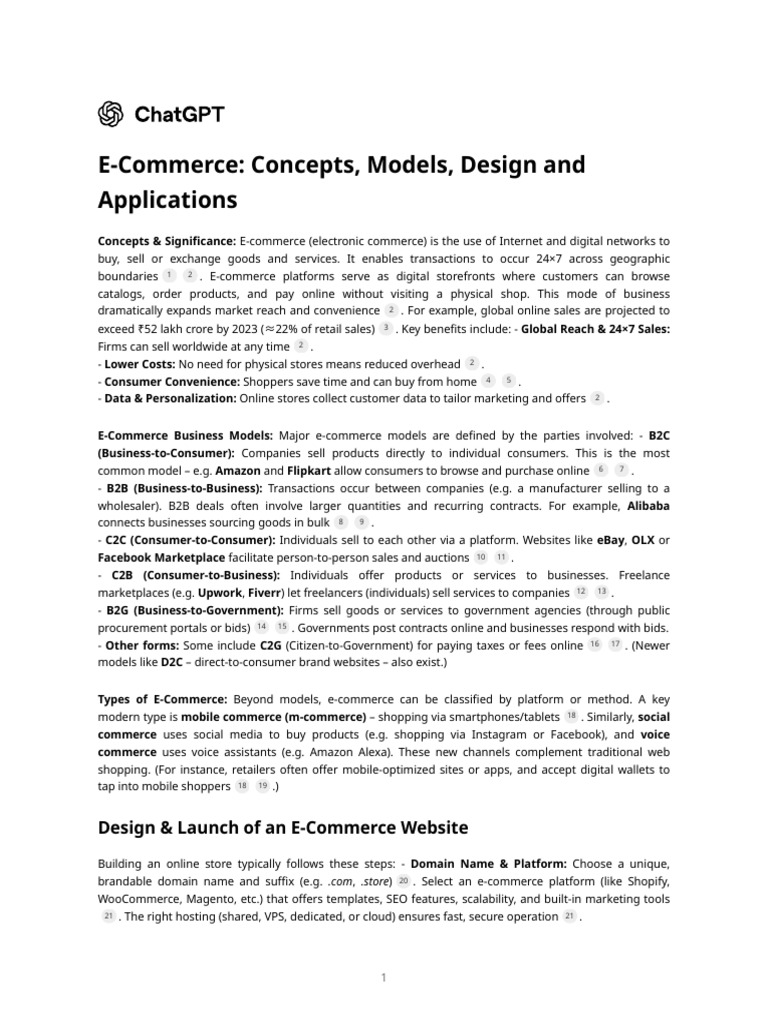 E-Commerce Models and Design Guide | PDF | E Commerce | Online Shopping