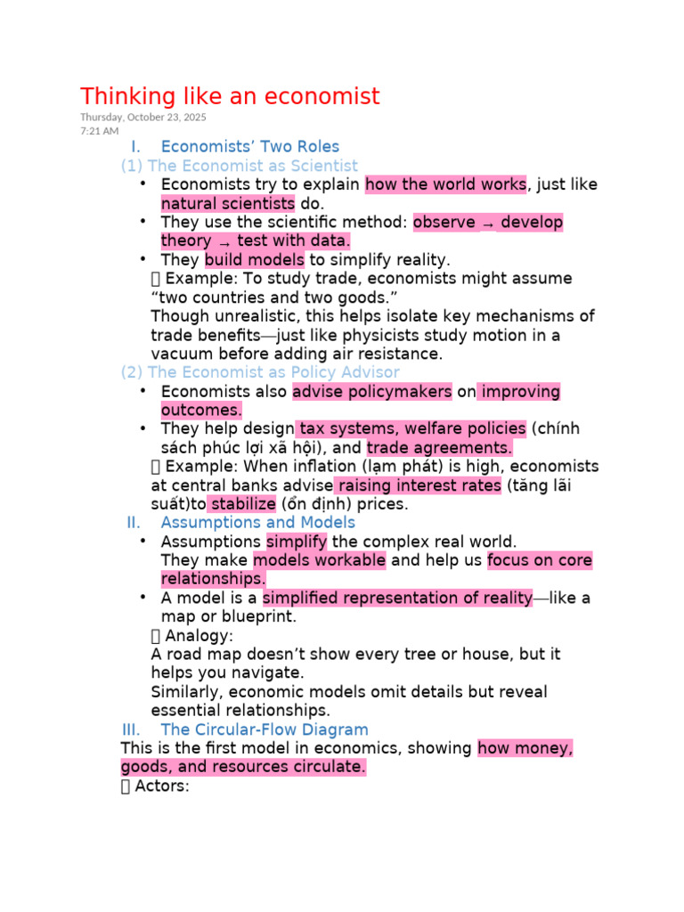 Understanding Economic Principles and Models | PDF | Macroeconomics ...