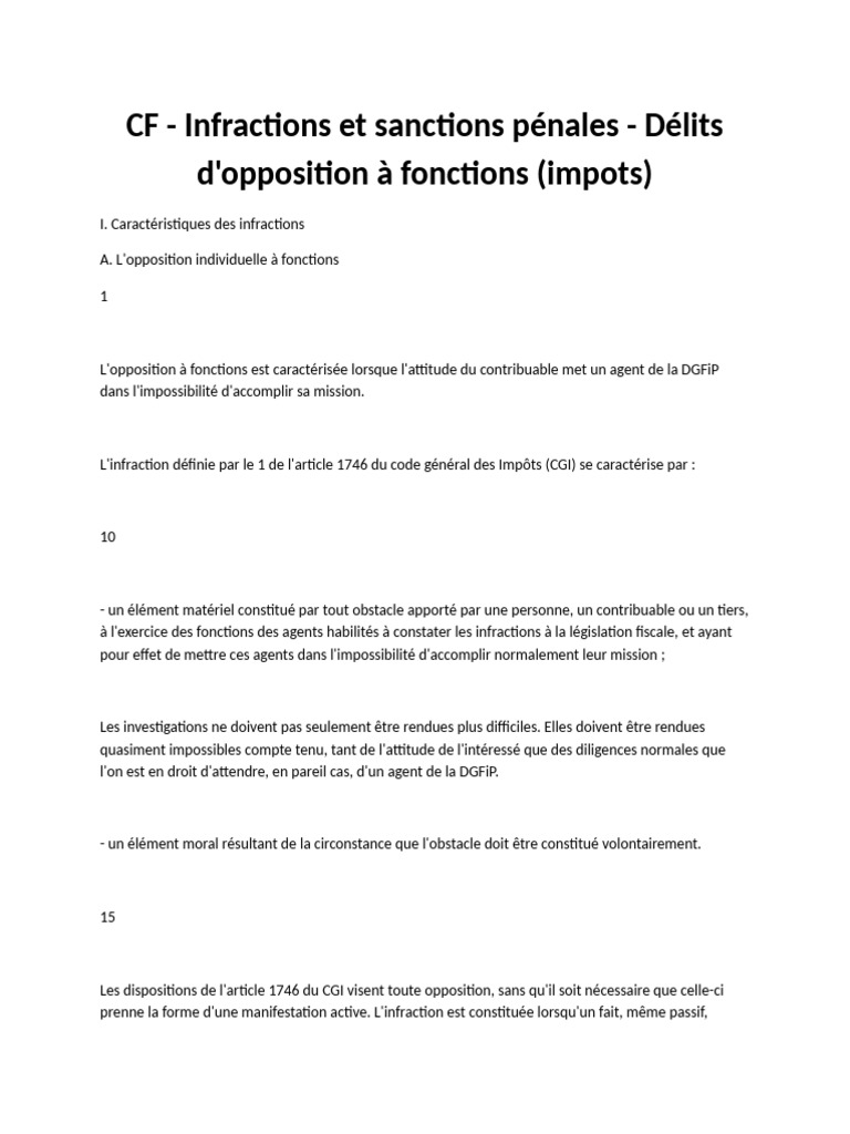 Infractions fiscales et sanctions pénales | PDF | Impôts | Récidive en ...