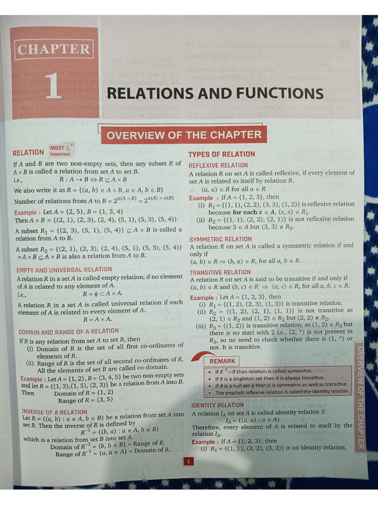 ISC Maths Vatsal Handbook Relation and Function Class 12th 25-2026 | PDF