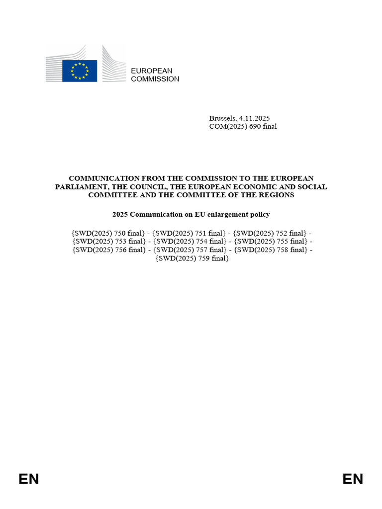 2025 EU Enlargement Policy Overview | PDF | Enlargement Of The European ...