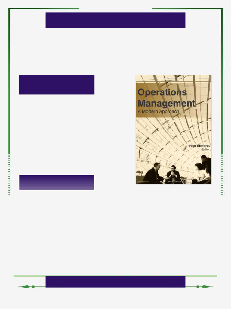 Operations Management A Modern Approach 1st Edition Rae Simons updated ...