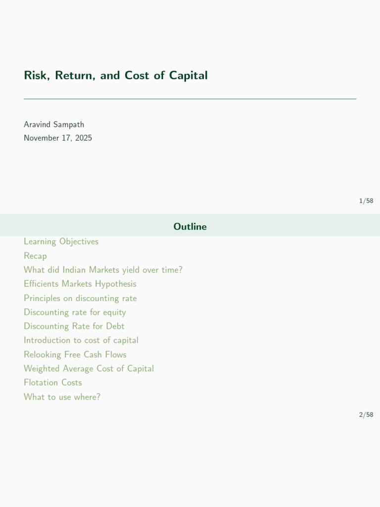 Understanding Risk, Return, and Cost of Capital | PDF | Cost Of Capital ...