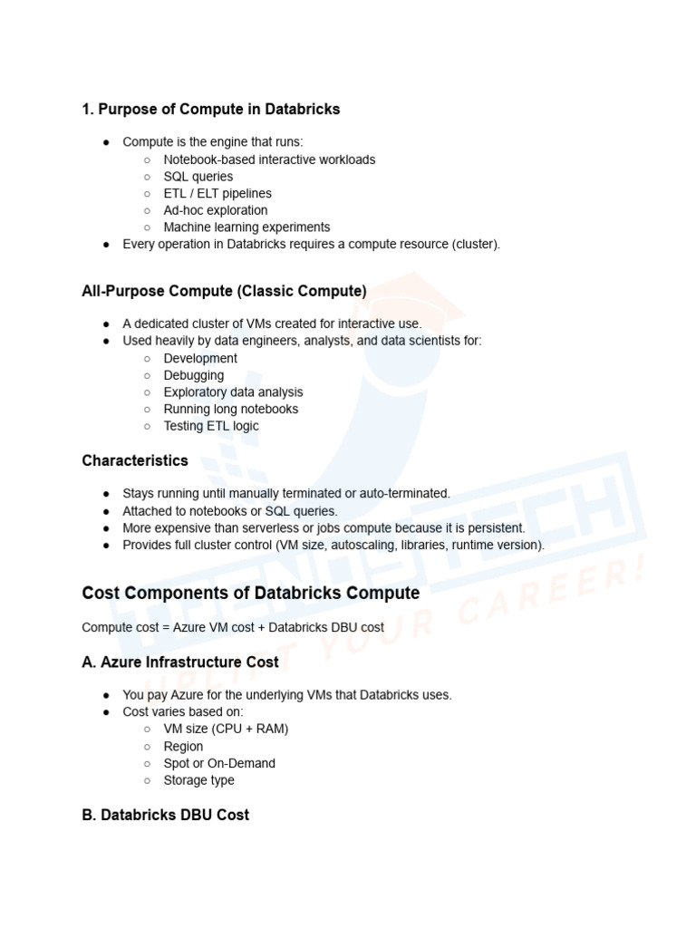 Databricks Compute Overview and Cost Analysis | PDF | Acid | Database ...