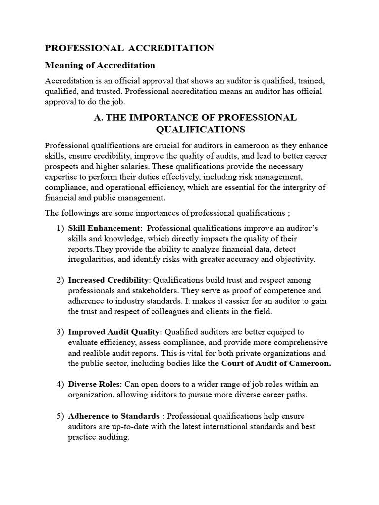 Professional Accreditation | PDF | Audit | Accounting