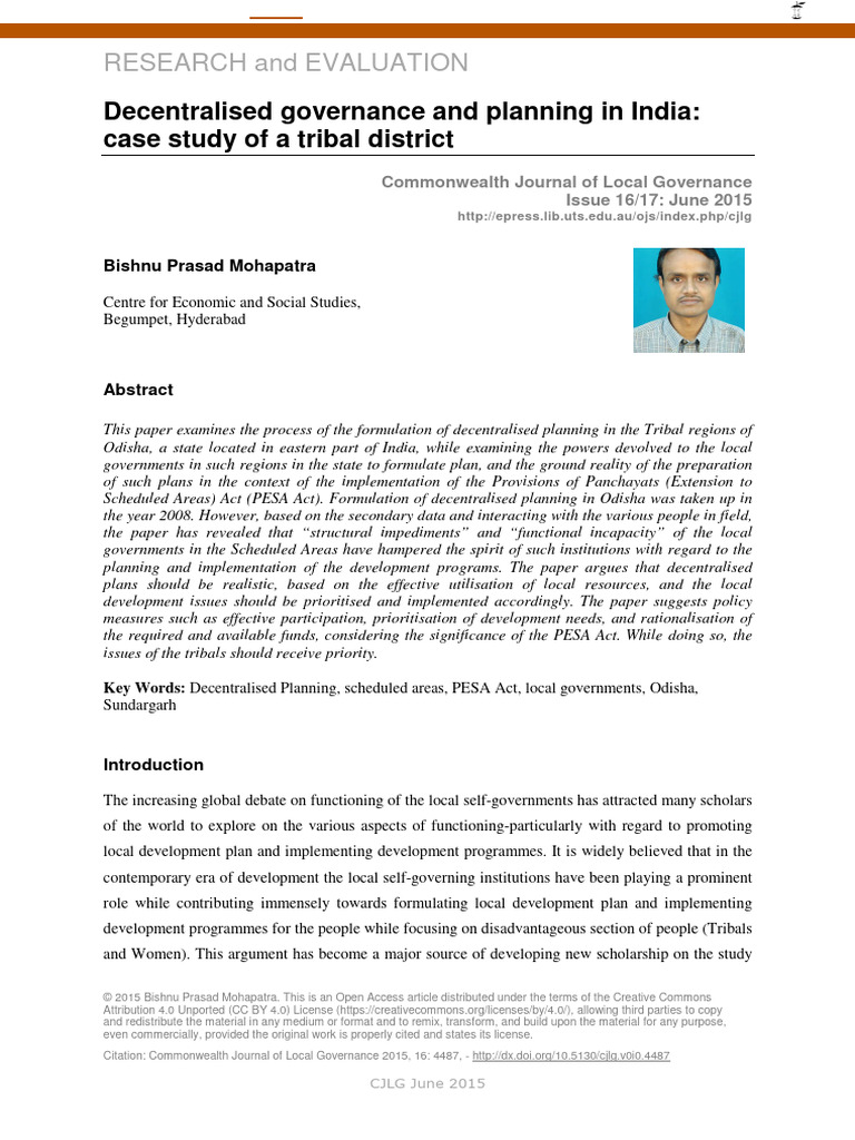 Decentralised Governance in Tribal Odisha | PDF | Government Of India