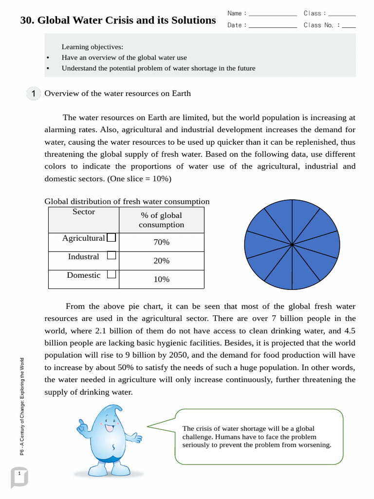 P6-30_Global Water Crisis and Its Solutions_WS_SC | PDF | Water ...