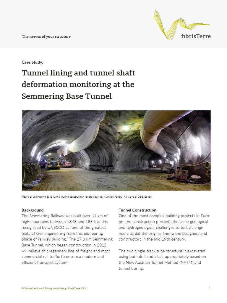 Semmering Base Tunnel Lining Monitoring | PDF | Tunnel | Optical Fiber