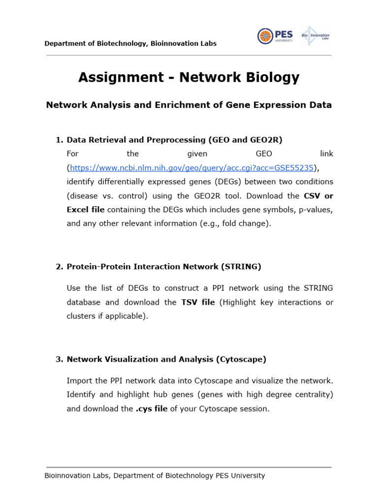 Gene Expression Network Analysis Guide | PDF | Protein–Protein ...