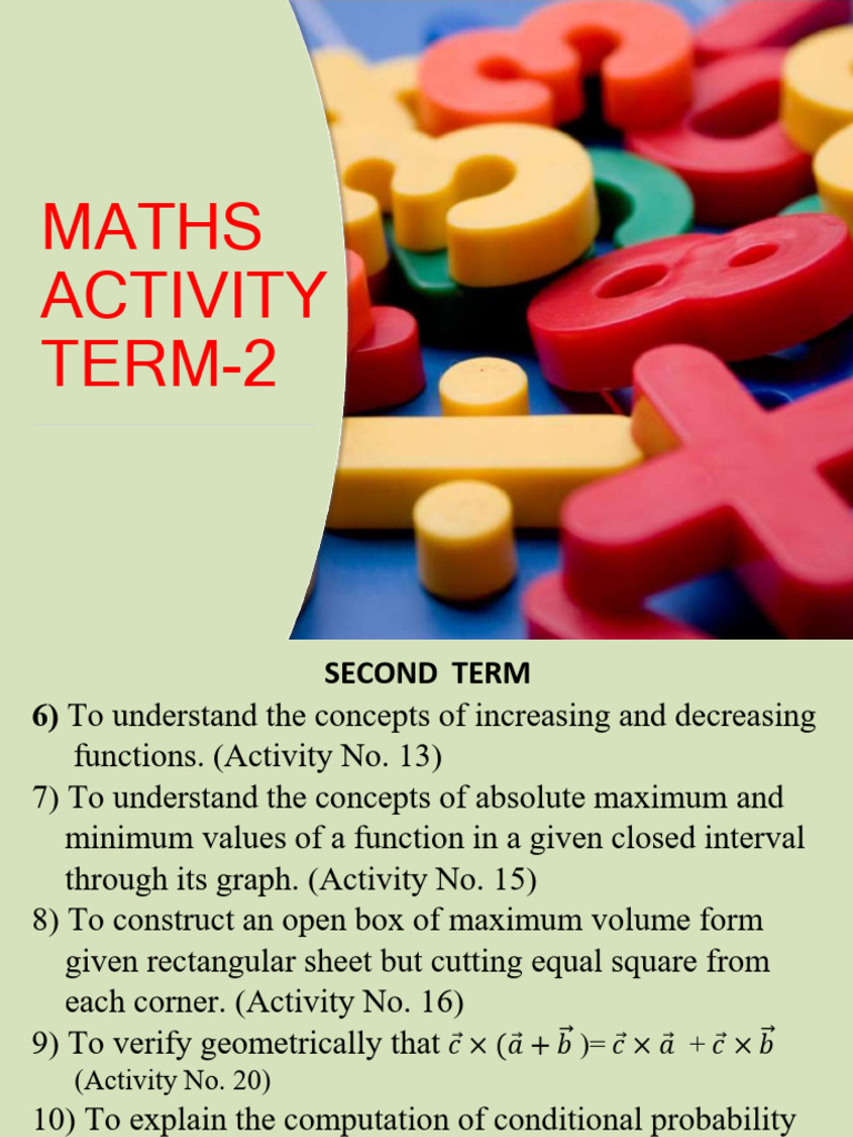 Maths Activities for Term 2 Concepts | PDF | Trigonometric Functions ...