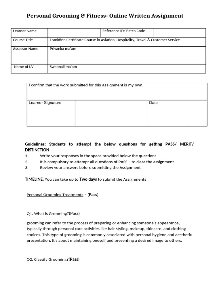 Personal Grooming & Fitness Guide | PDF | Hygiene | Skin Care