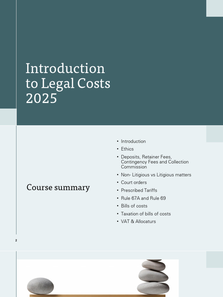 2025.10.24 - Study Unit 15 - Legal Costs | PDF | Fee | High Court Of ...