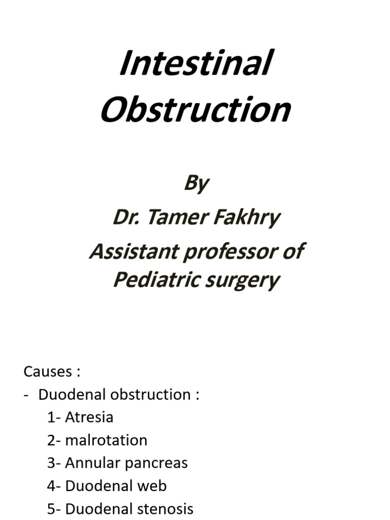 Causes and Management of Intestinal Obstruction | PDF | Diseases And ...