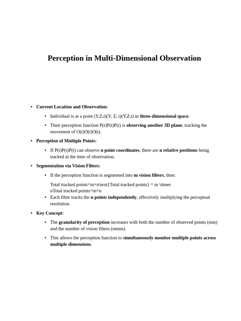 Perception in Multi-Dimensional Observation | PDF | Perception ...
