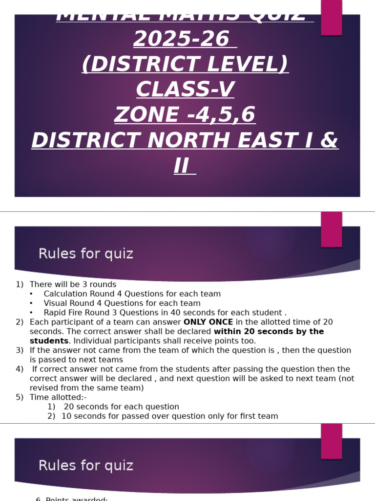 District Level MMCQ Ffor Class V | PDF
