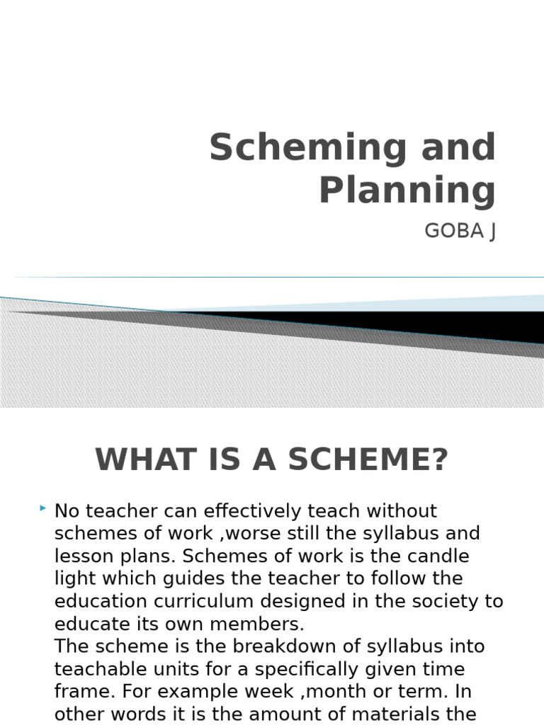 Effective Schemes of Work for Teachers | PDF | Teachers | Learning