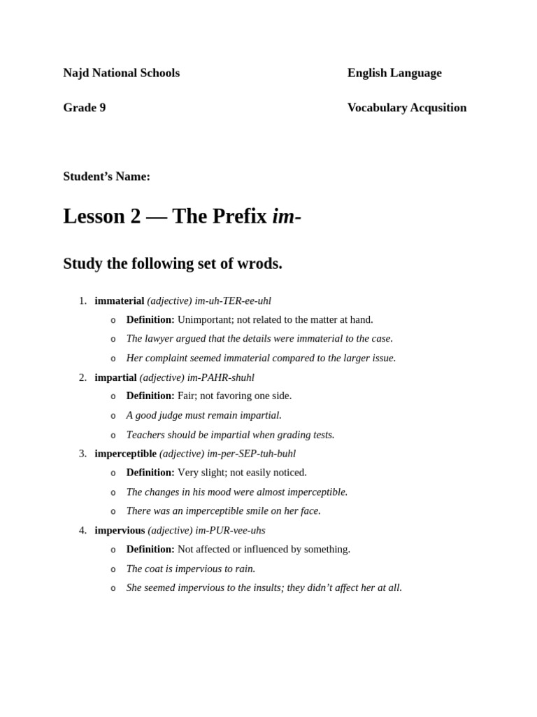 Vocabulary Power Lesson 2 | PDF | Adjective | Linguistics