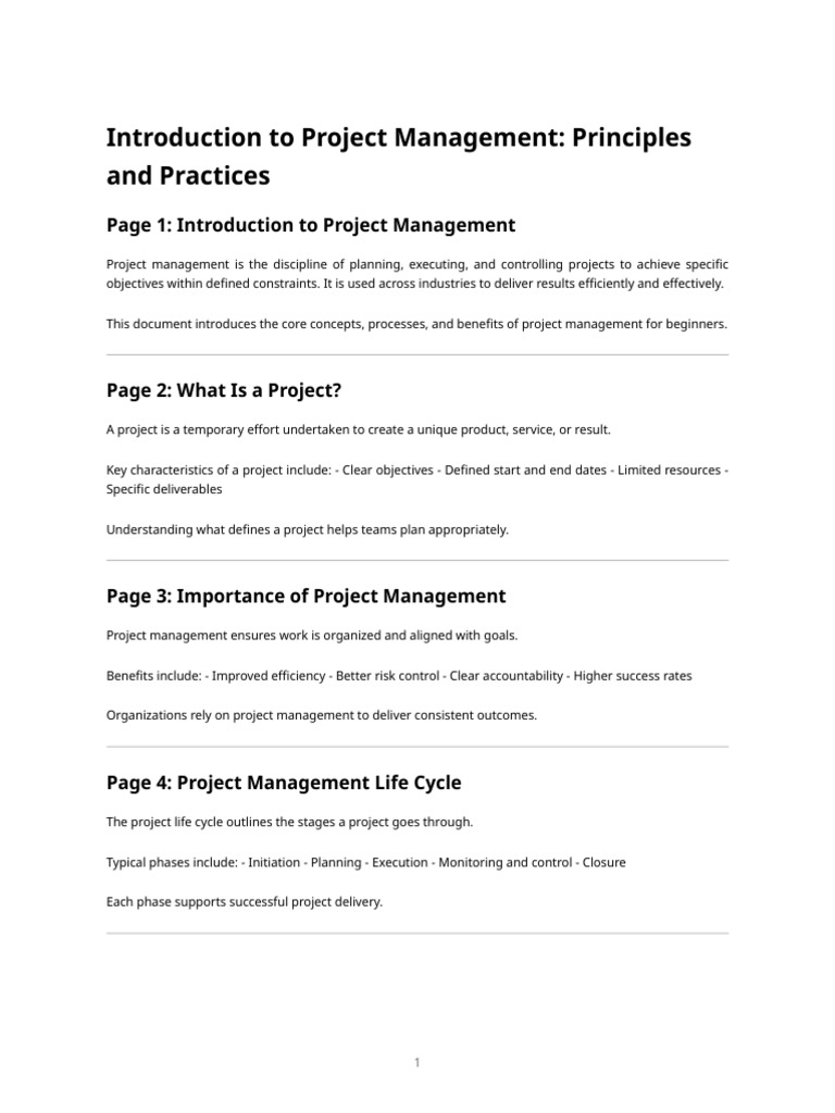 Project Management Basics for Beginners | PDF | Project Management ...