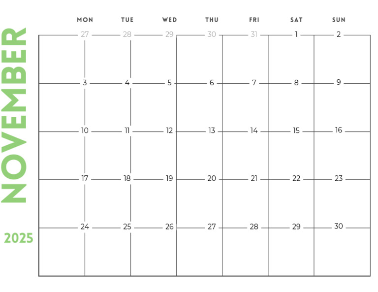 Colorful Bright Modern November 2025 Planner Monthly Calendar (1) | PDF